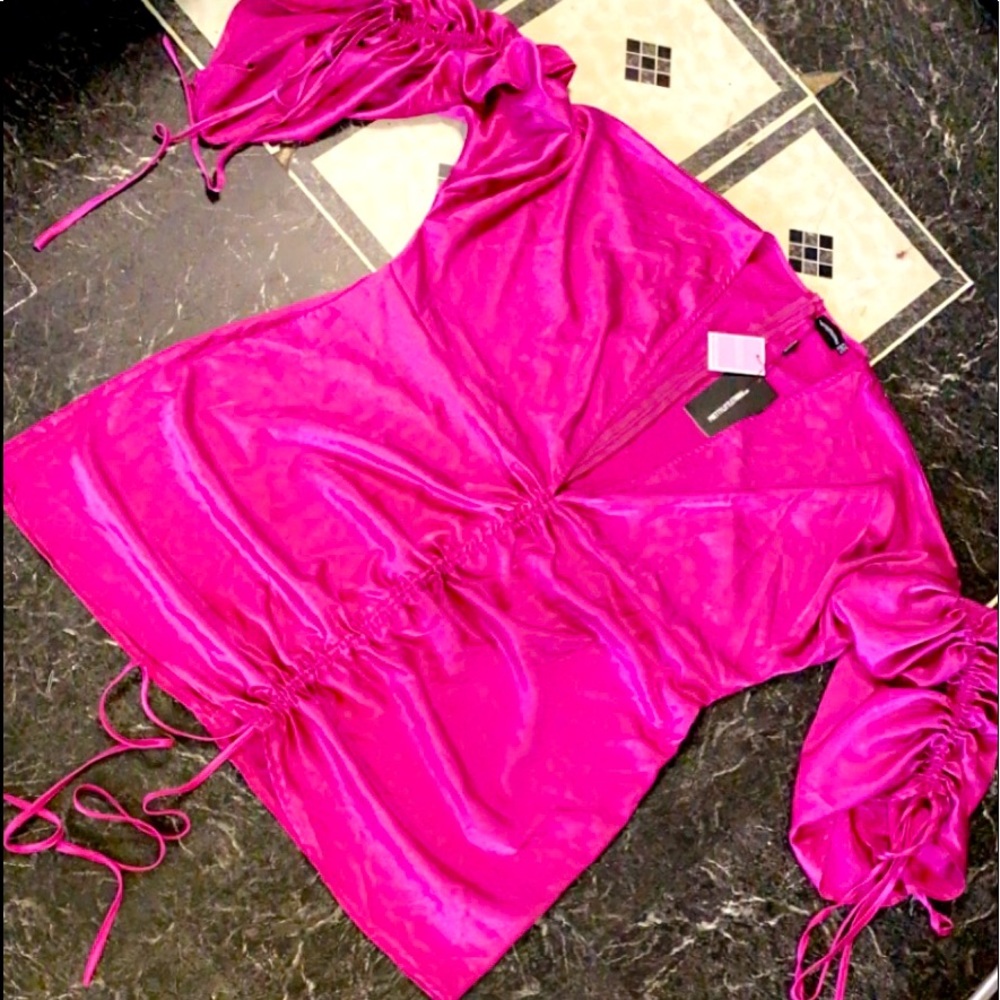 Plunge line satin dress